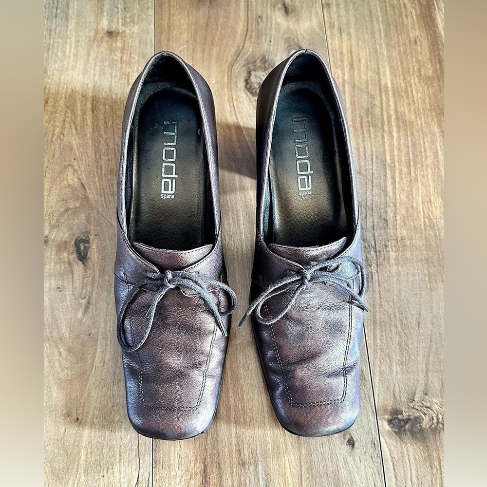 Moda Spana Bronze Leather Lace-Up Womens Shoes